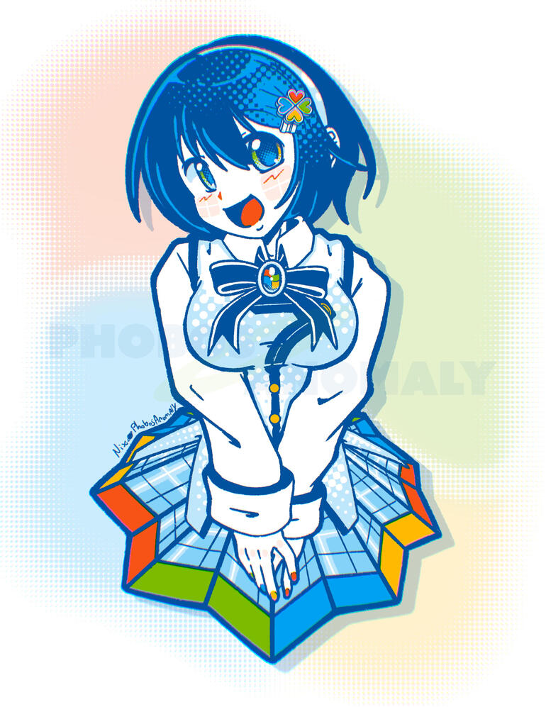 (Personal Work) Fanart of the Japanese Windows 7 mascot Madobe Nanami