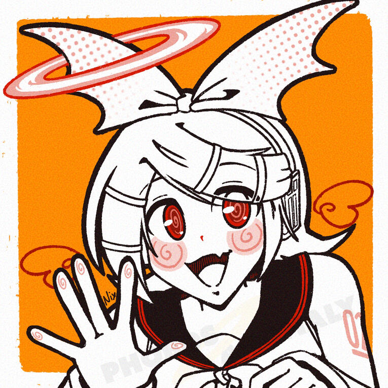 (Personal Work) Icon of a partially redesigned VOCALOID character Kagamine Rin.