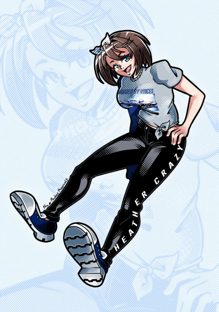 (Personal Work) SOLID-style Illustration of VOCALOID MEIKO, in an original outfit inspired by teh cover art for the album Isolation Drills by Guided By Voices.