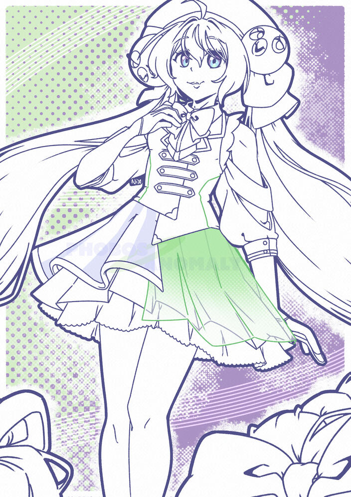 (Personal Work) Partial body illustration of Otomachi Una's Synthesizer V design.