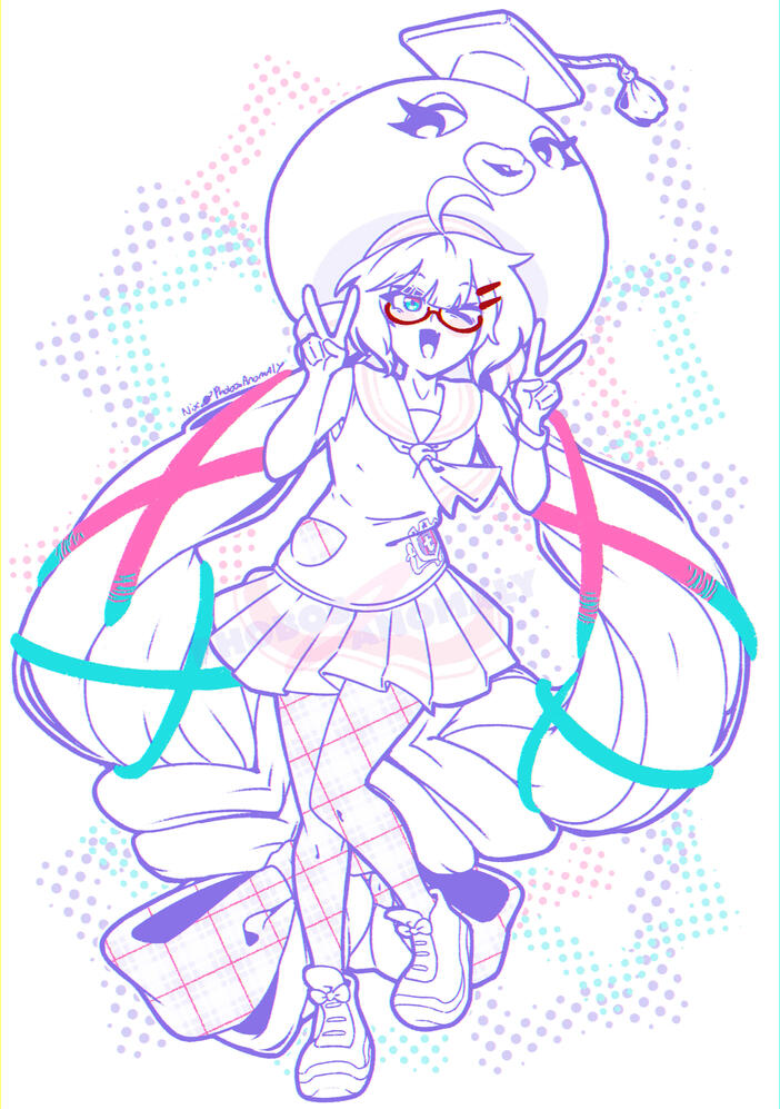 (Personal Work) Full body illustration of AIVOICE2 Otomachi Una