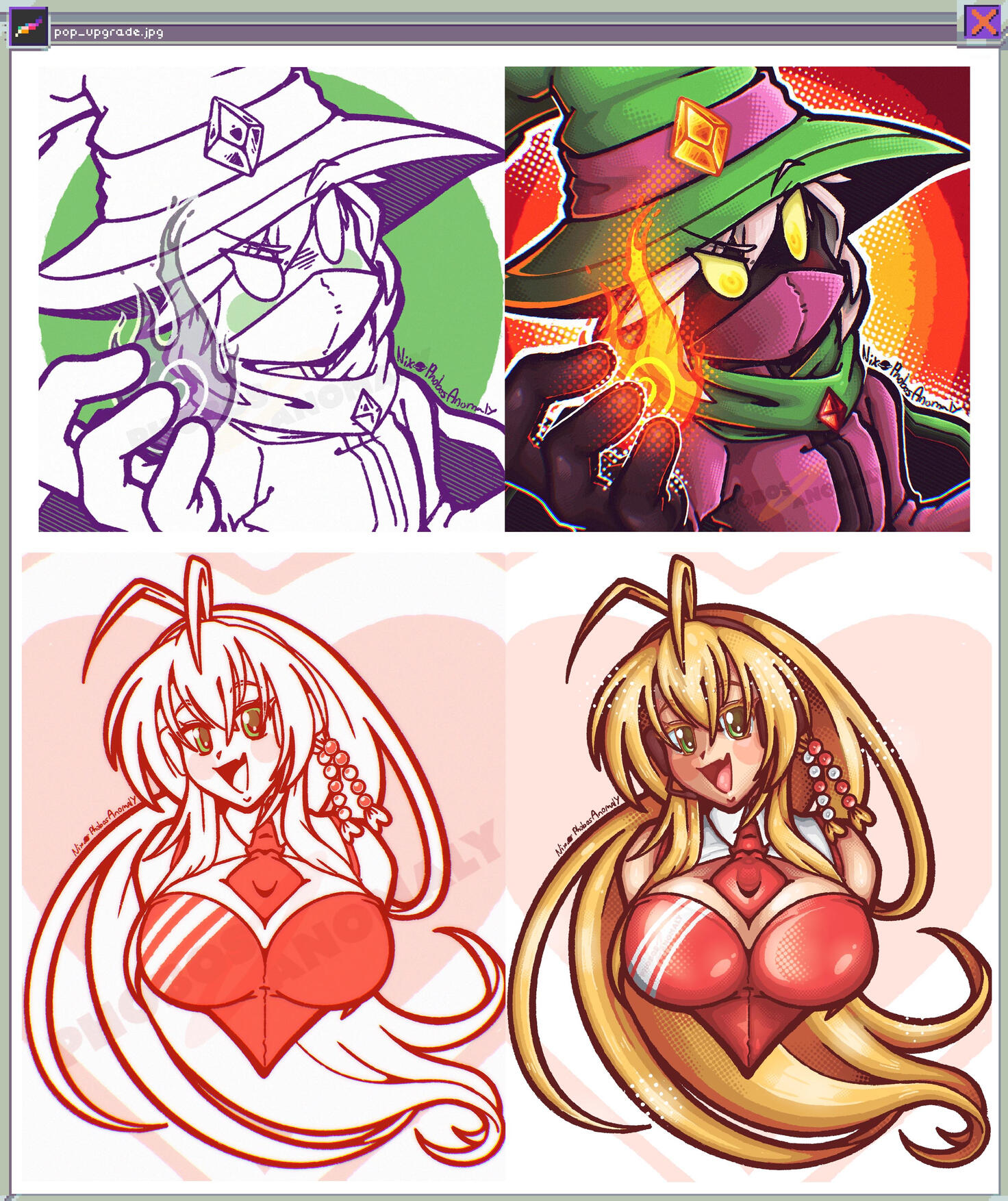 (Commission/Personal Work) A set of 2 illustrations - one icon and one bust-up - originally done in the POP style, now fully shaded.