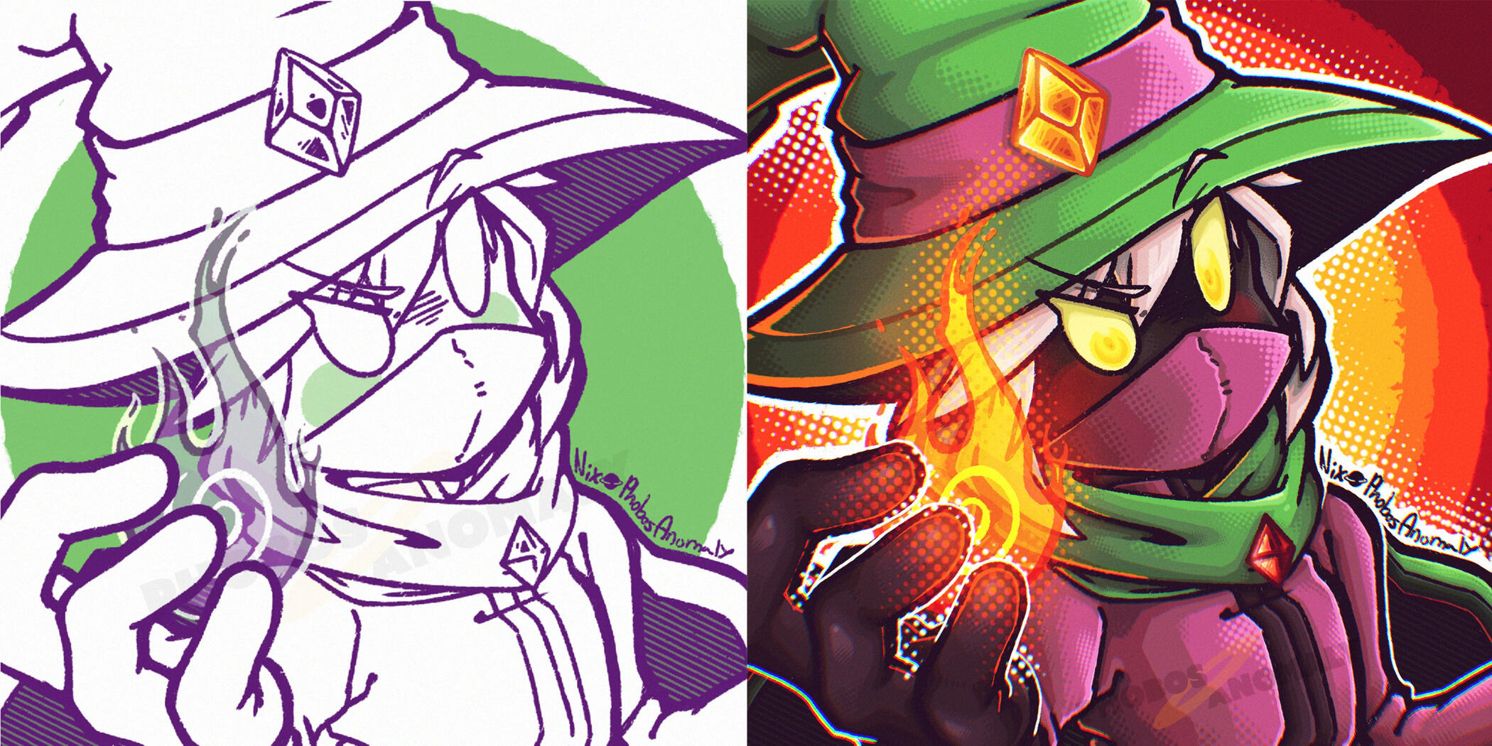 (Commission Work) Illustration for Brinnmations, featuring their character in both the POP-Style Icon and a Shaded Icon