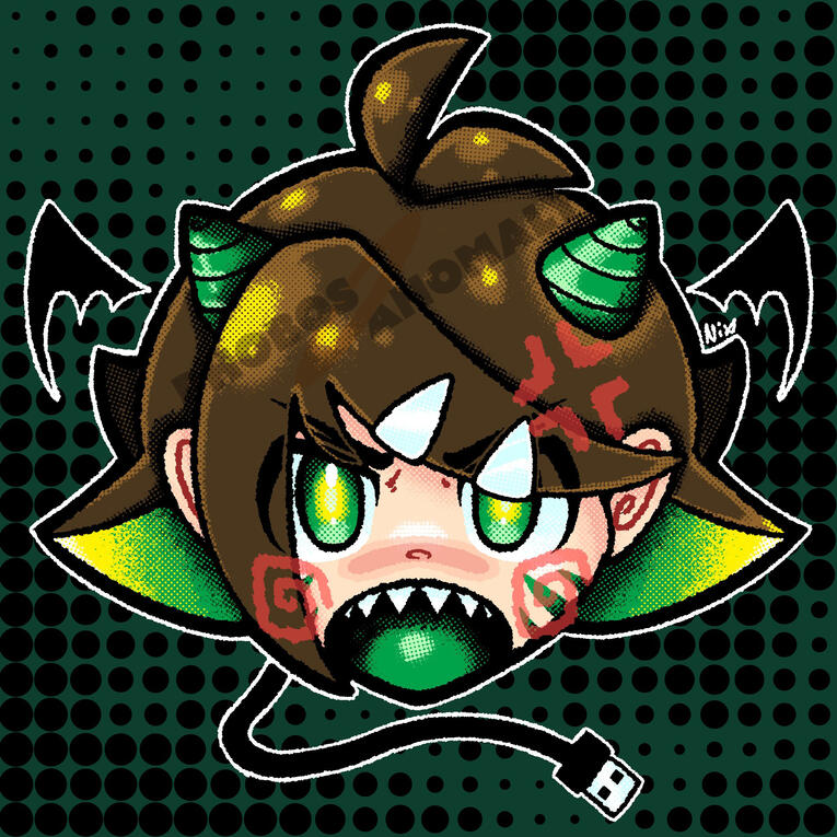 (Personal Work) Graffiti-style headshot of original character Recyclia
