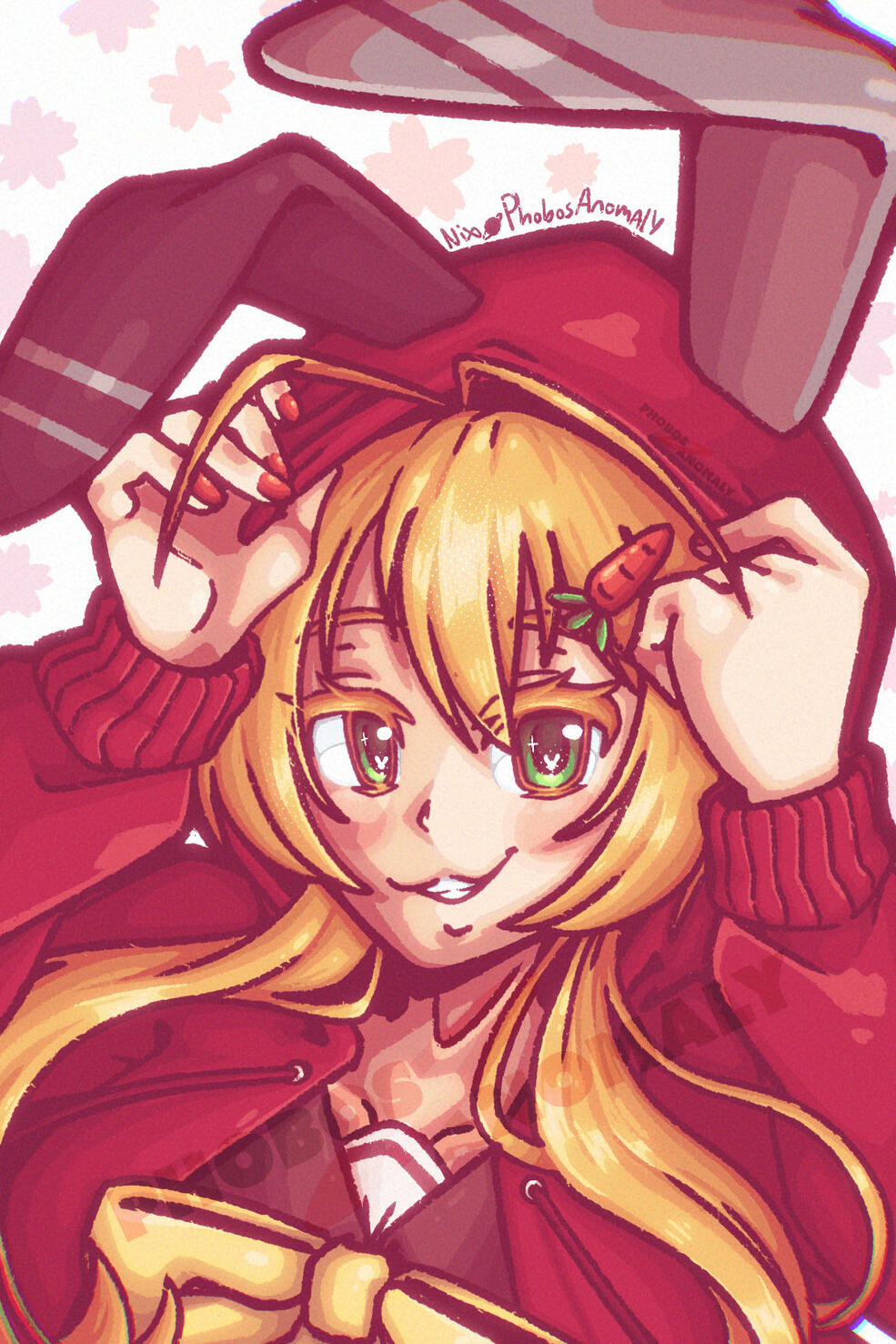 (Personal Work) VOICEPEAK Tsurumaki Maki in a bunny-eared hoodie.